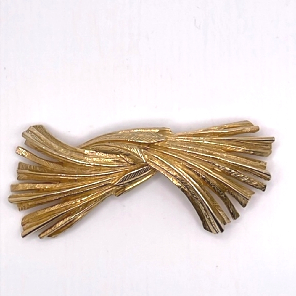 Castlecliff Signed Vintage Gold Tone Wheat Pin Brooch